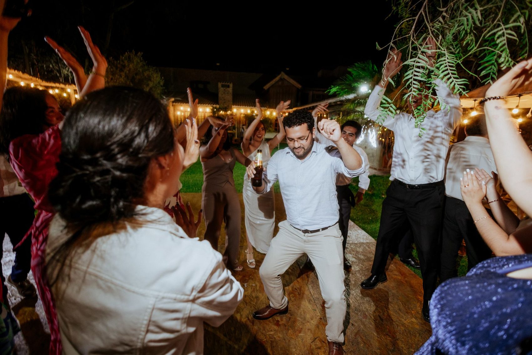 Guests dancing in the evening